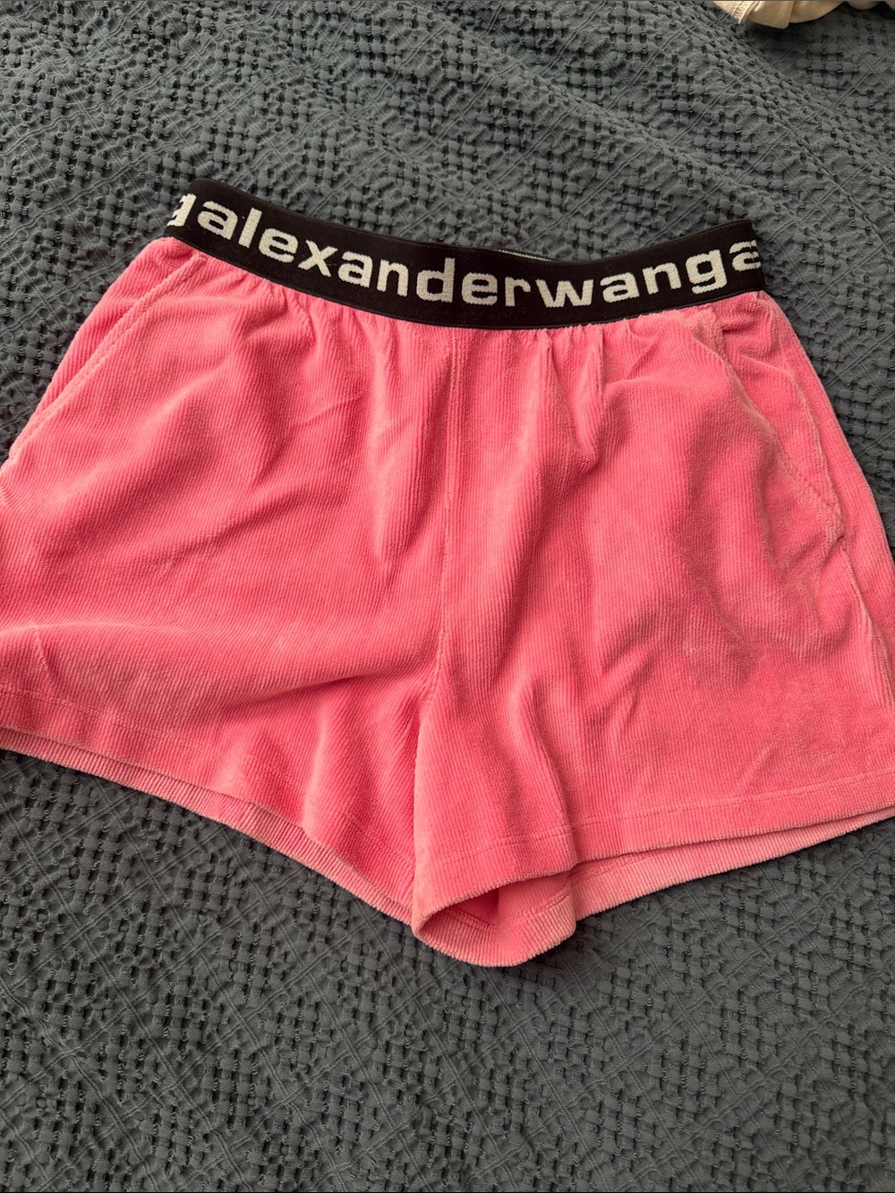 Alexander Wang Pink Terry Cloth Lounge Shorts with Branded Waistband
